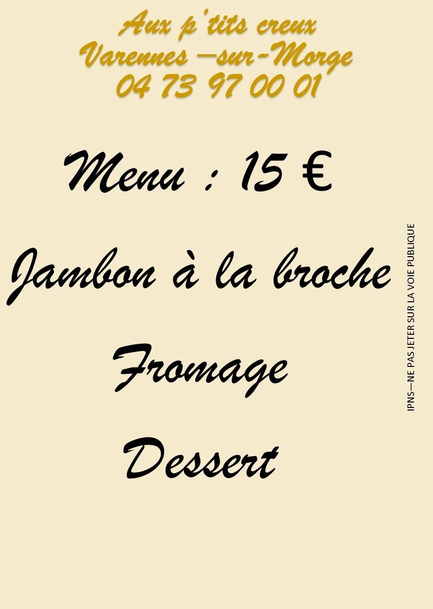 Le menu