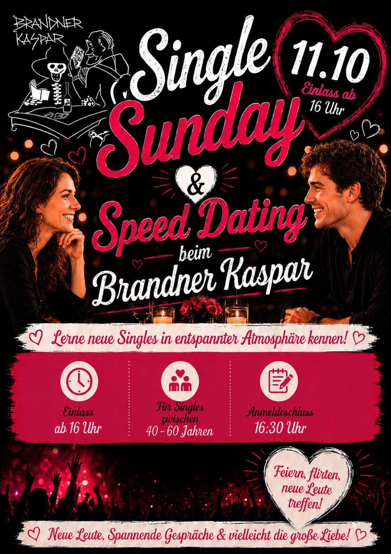 Single Sunday & Speed Dating beim Brandner Kaspar
