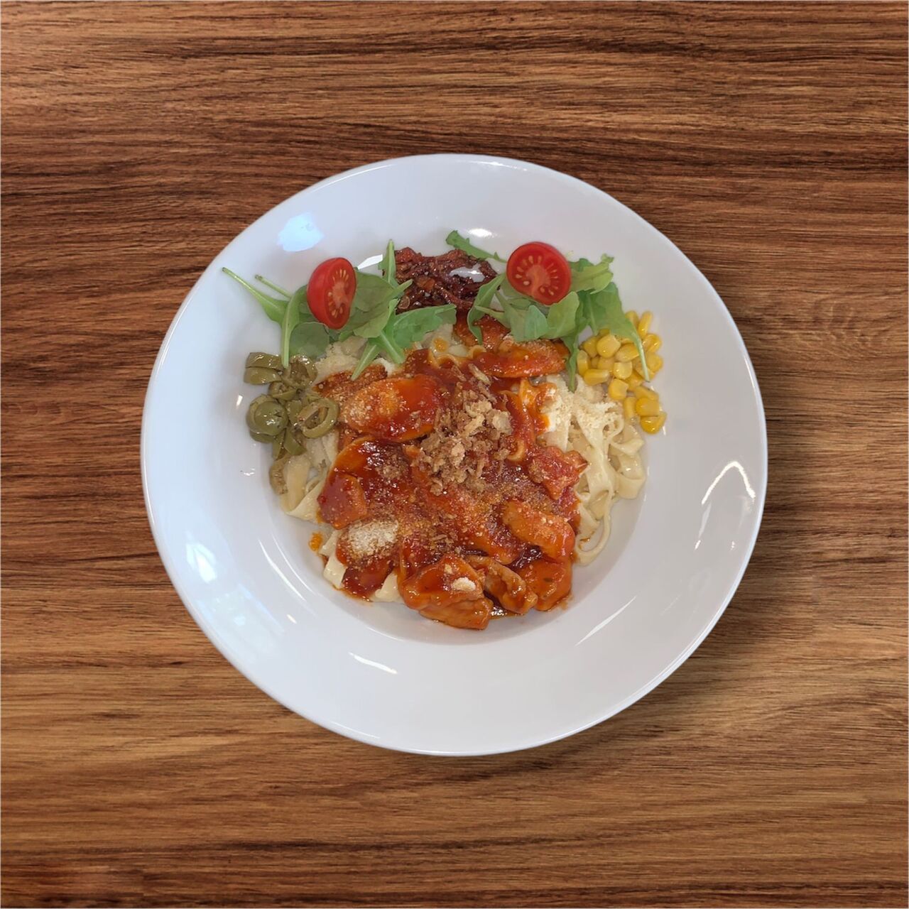 Chili Chicken mit Parmesan Nudeln