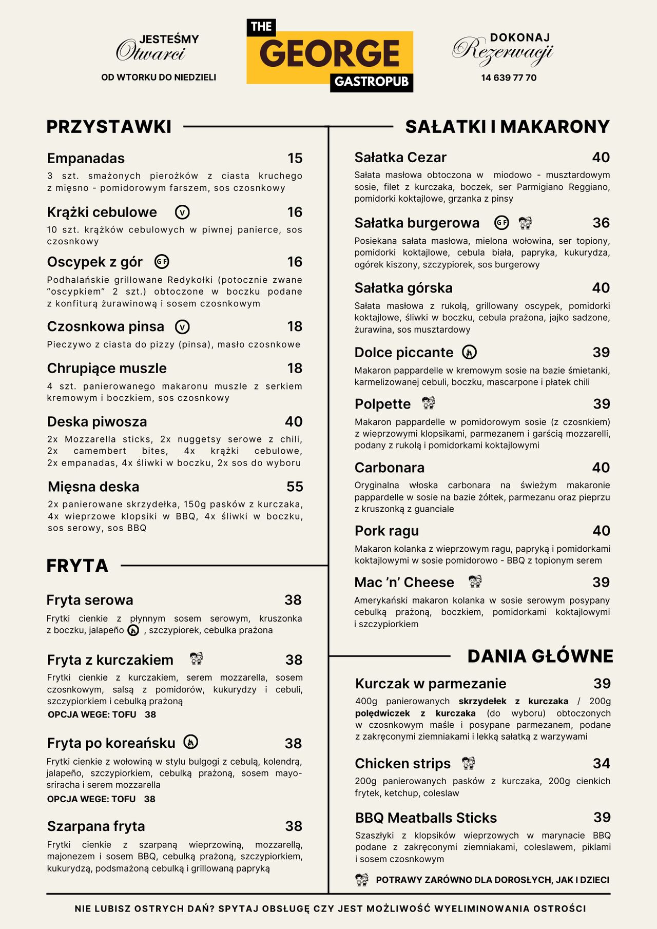 NOWE MENU