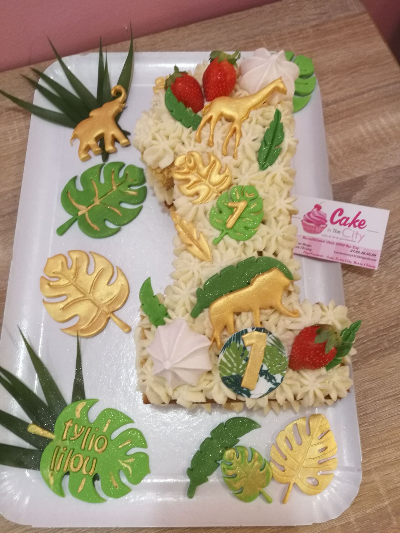 Number Cake 1 an thème Tropical/jungle