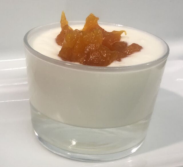 Gelatina de Manzana Yogurt y Dulce de Potimarrón