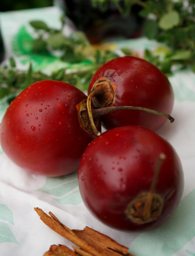 Tomate de árbol/Baumtomate.
Tamarillo.