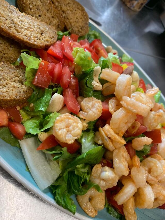 Argentinische Garnelen dazu Glutenfreies Brot 17,90 €