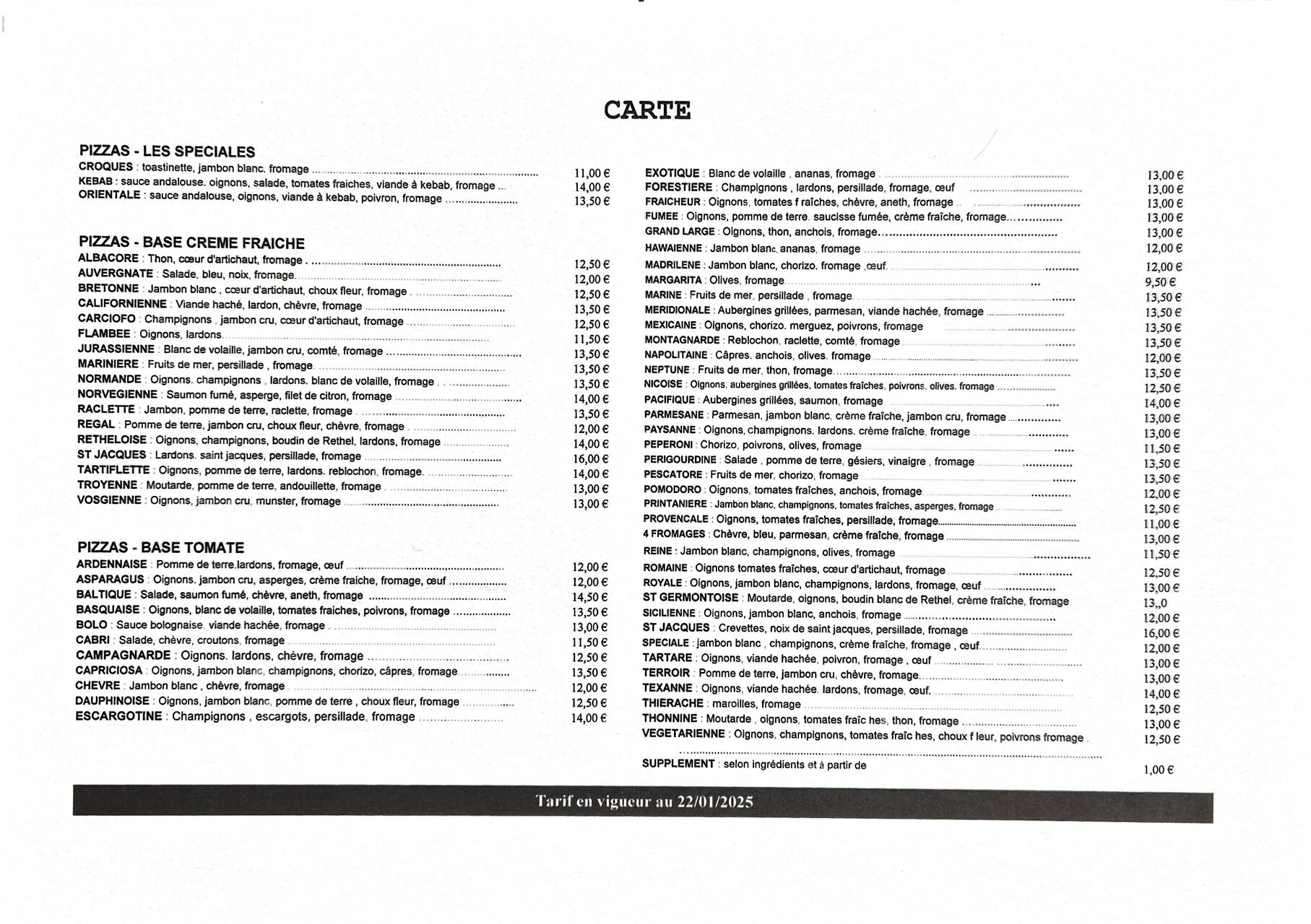 à partir du 22/01/2025