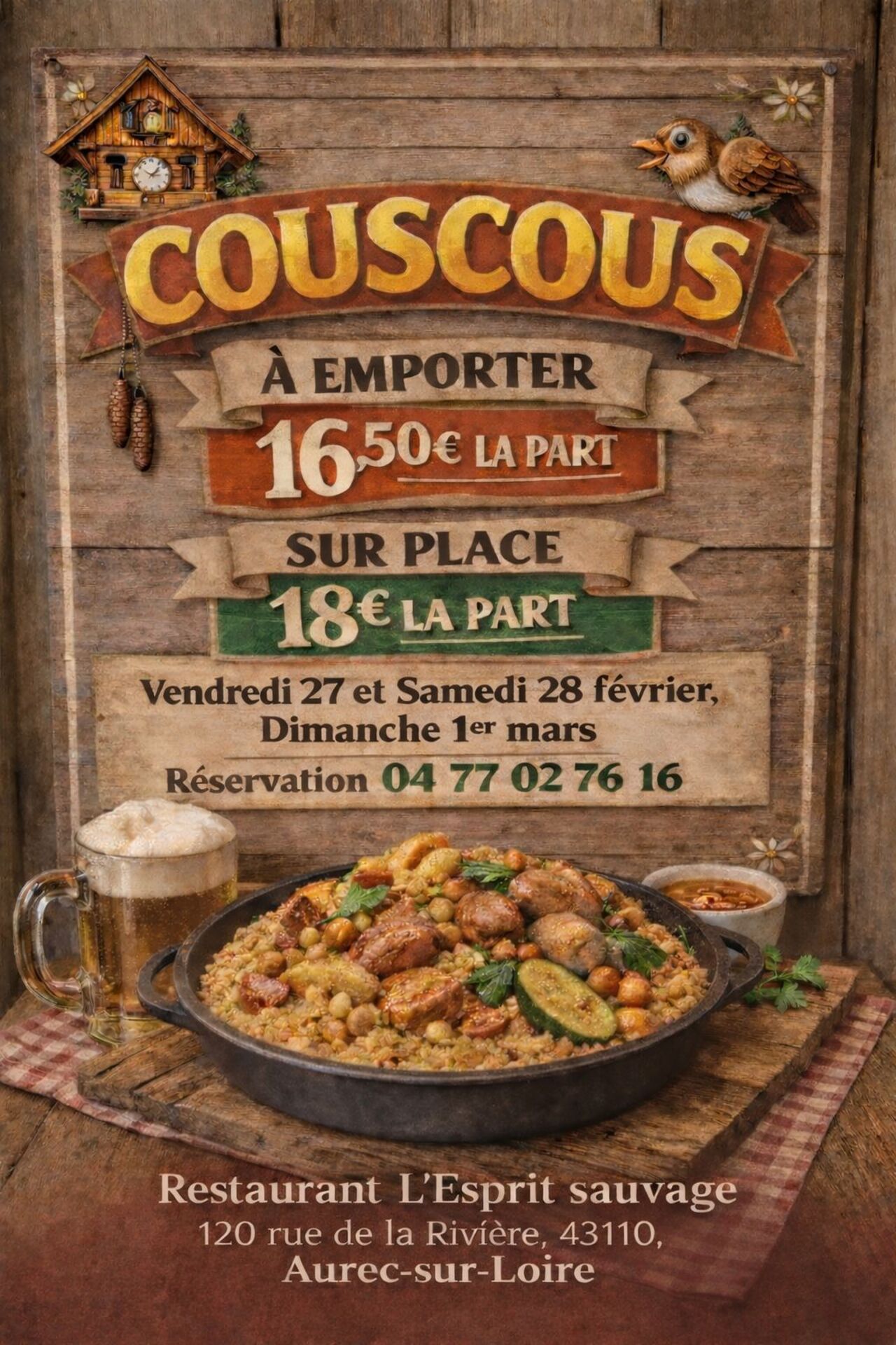 Couscous Royal à l’Agneau Noir du Velay – Une expérience d’exception !
