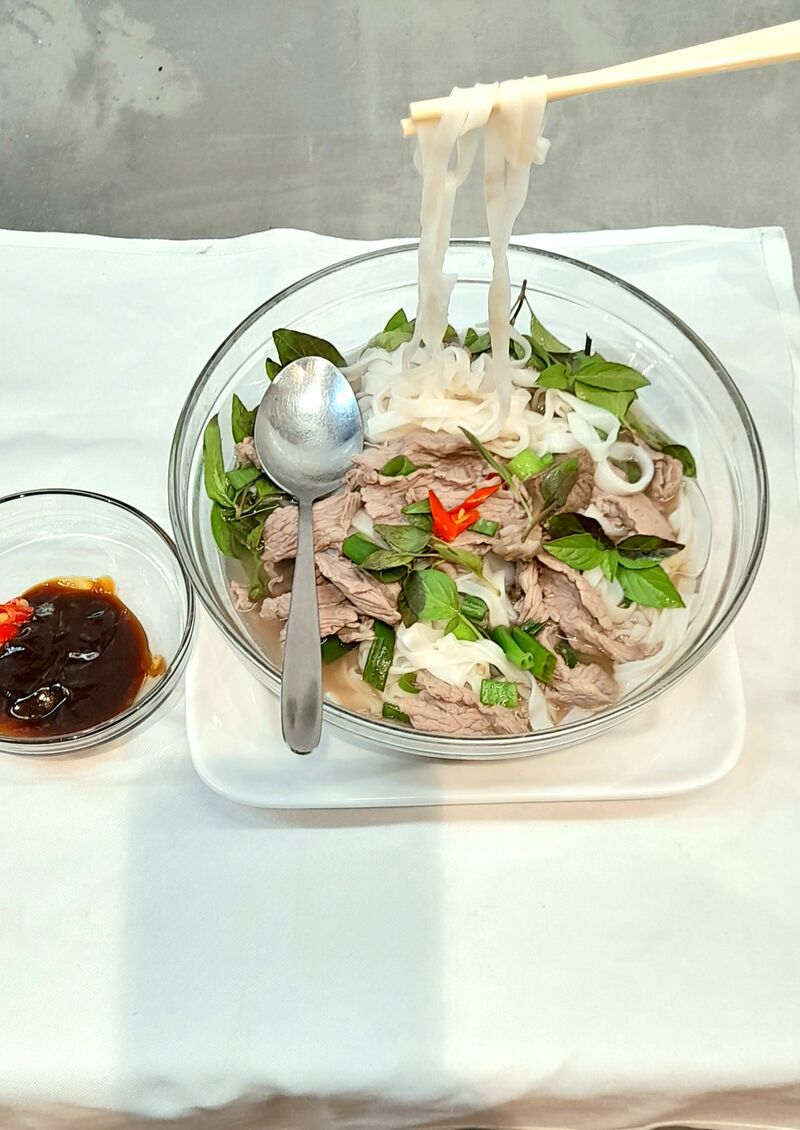 Reisbandnudeln gebraten