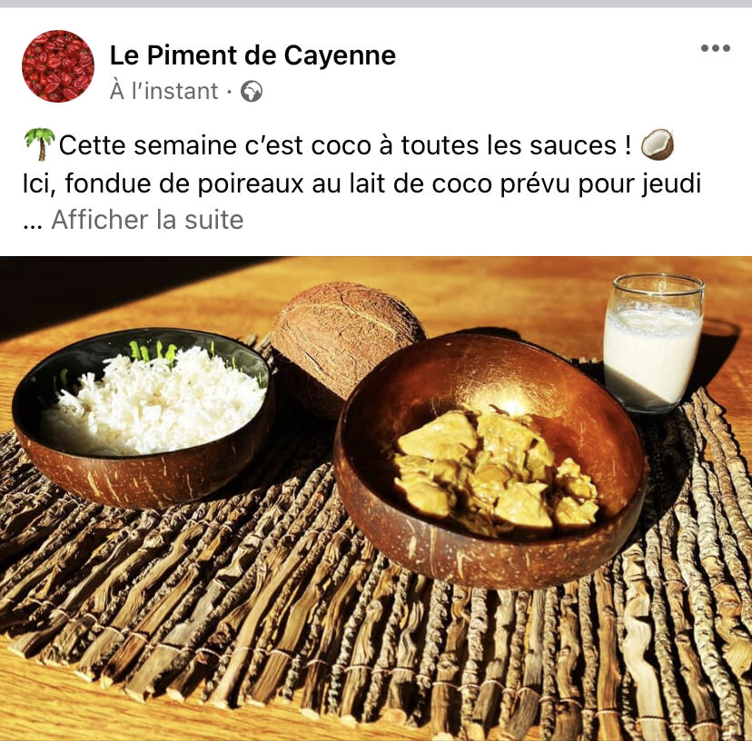 Fondue de poireaux au lait de coco