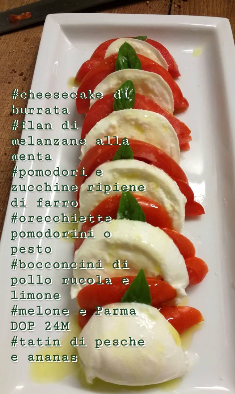 esempio di menù settimanale