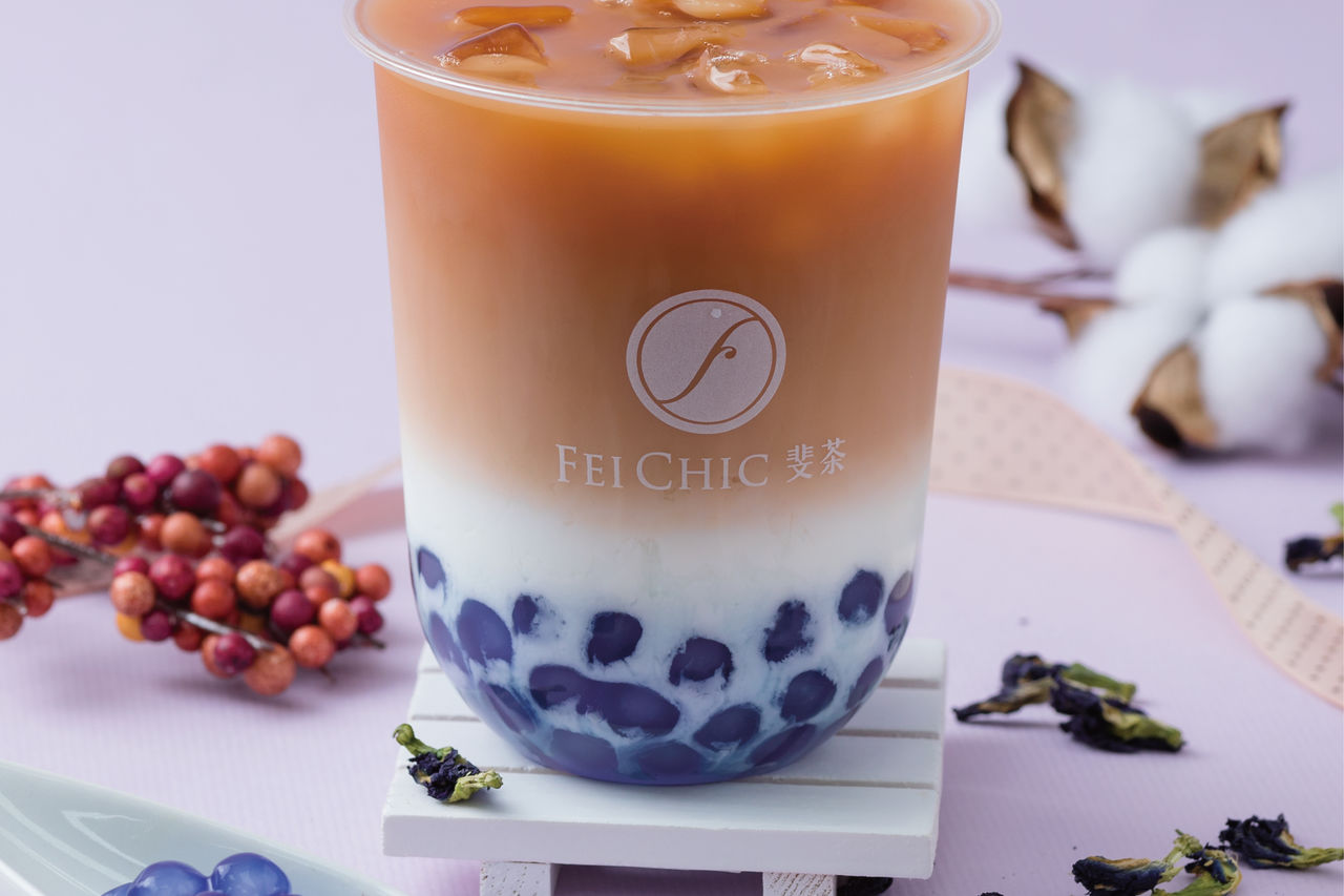 Fei Chic Blue Bubble Honey Black Milk Tea