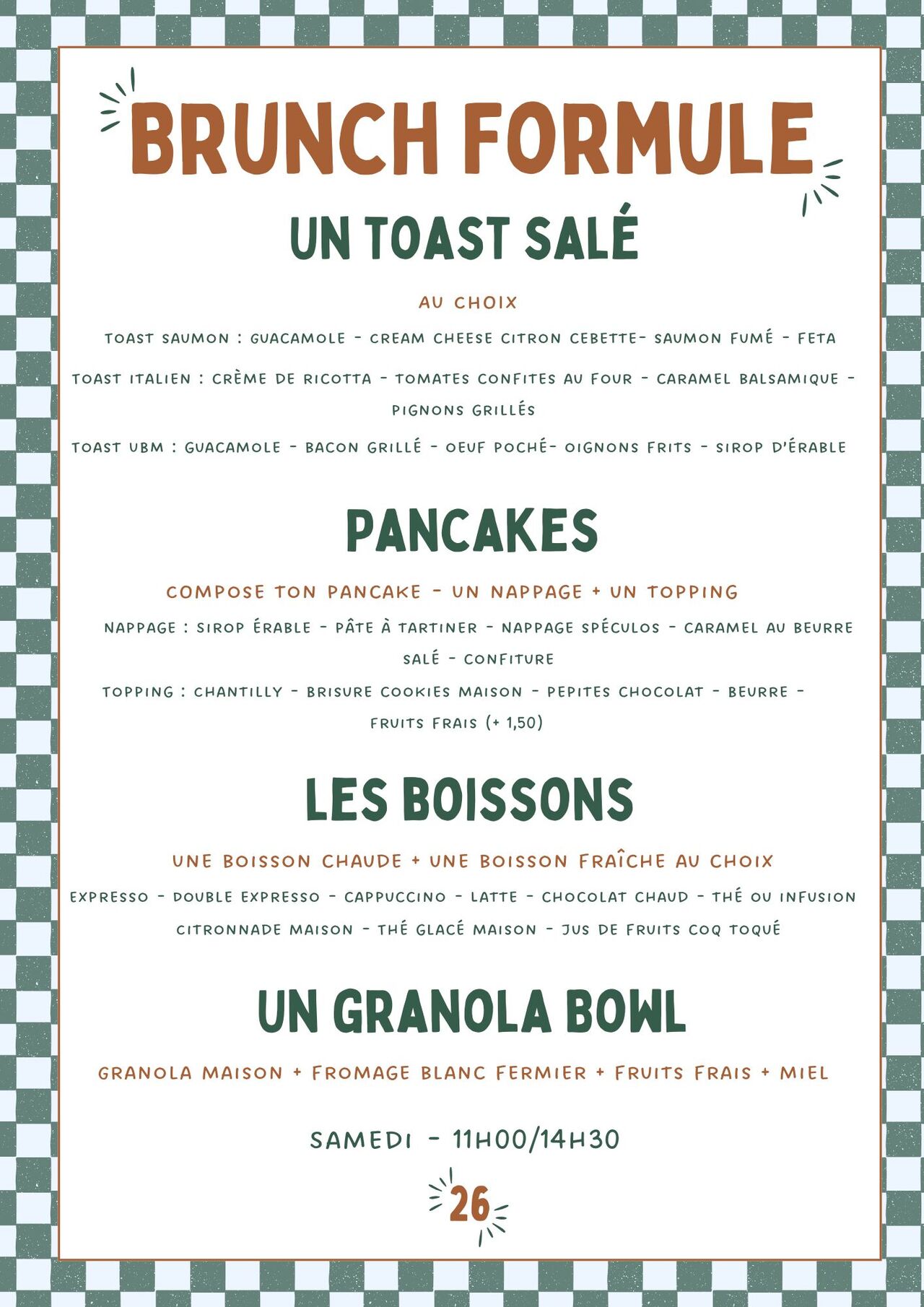 Menu brunch 