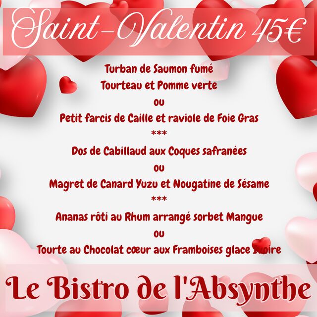 NOTRE MENU ST VALENTIN