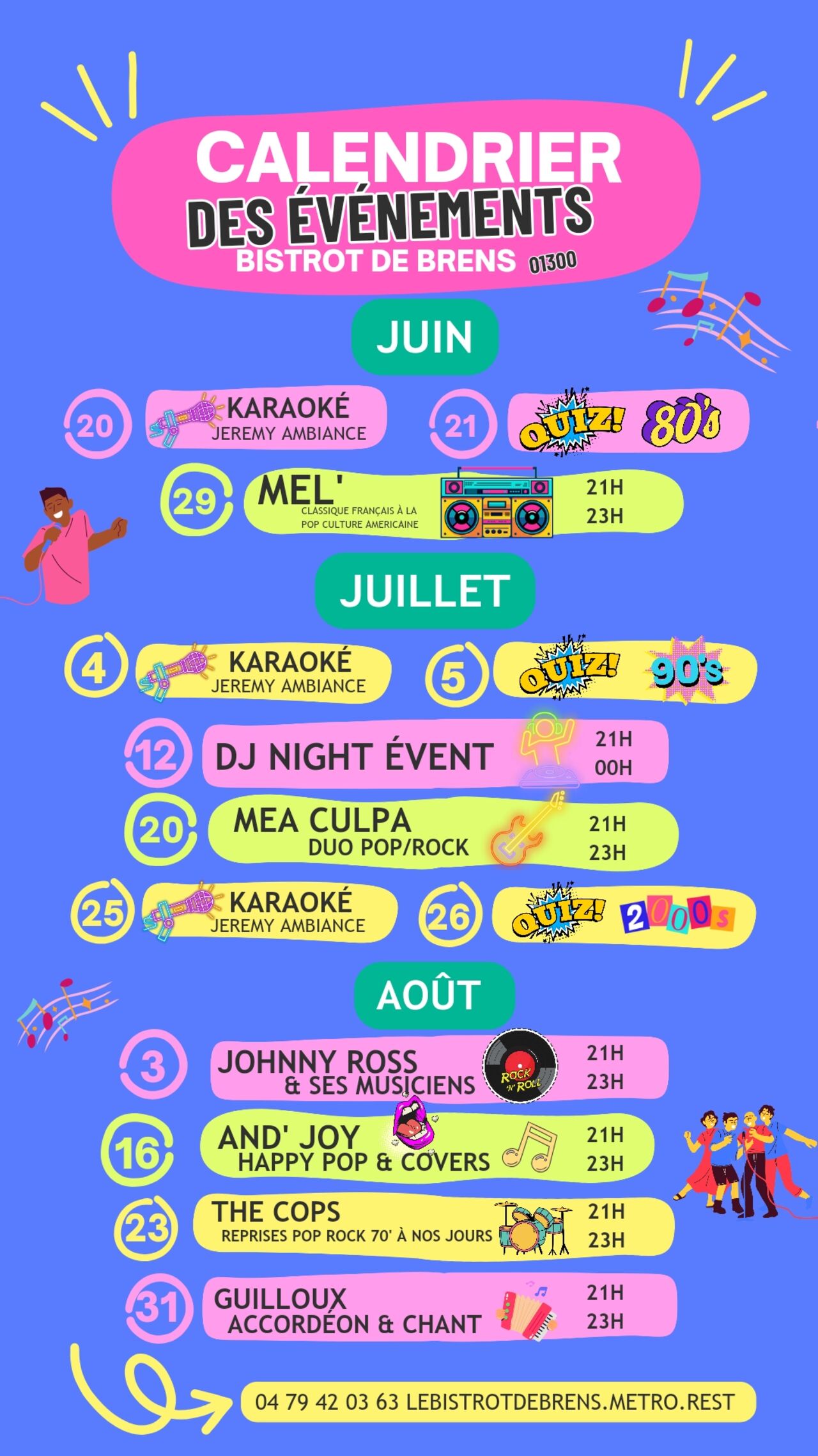 Calendrier evenements 2024