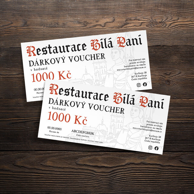 Dárkové vouchery již v prodeji!! K dostání buď po emailu, nebo přímo v restauraci