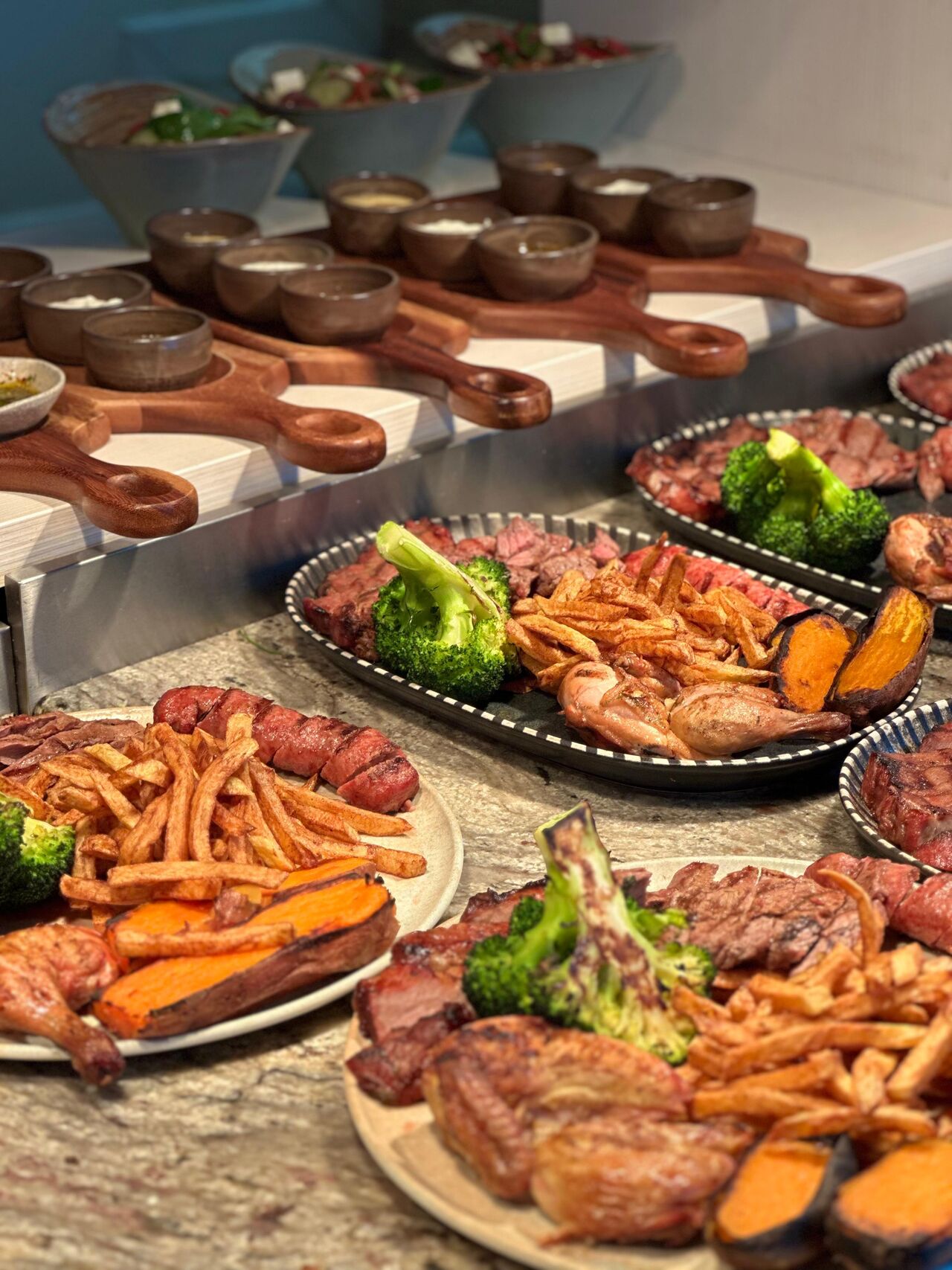 Open fire grilled meat platter