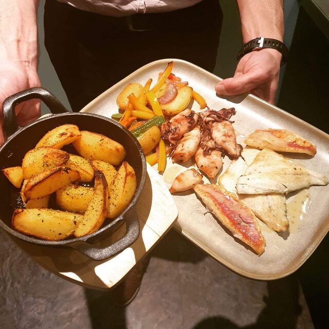 Coriander Fisch teller 