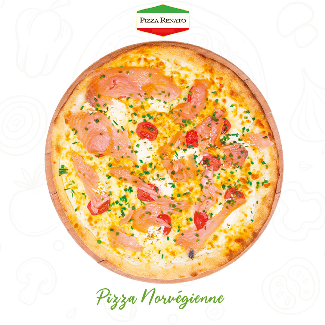 Crème fraîche, fromage, saumon, tomates cerises, Philadelphia et ciboulette.33 cm.