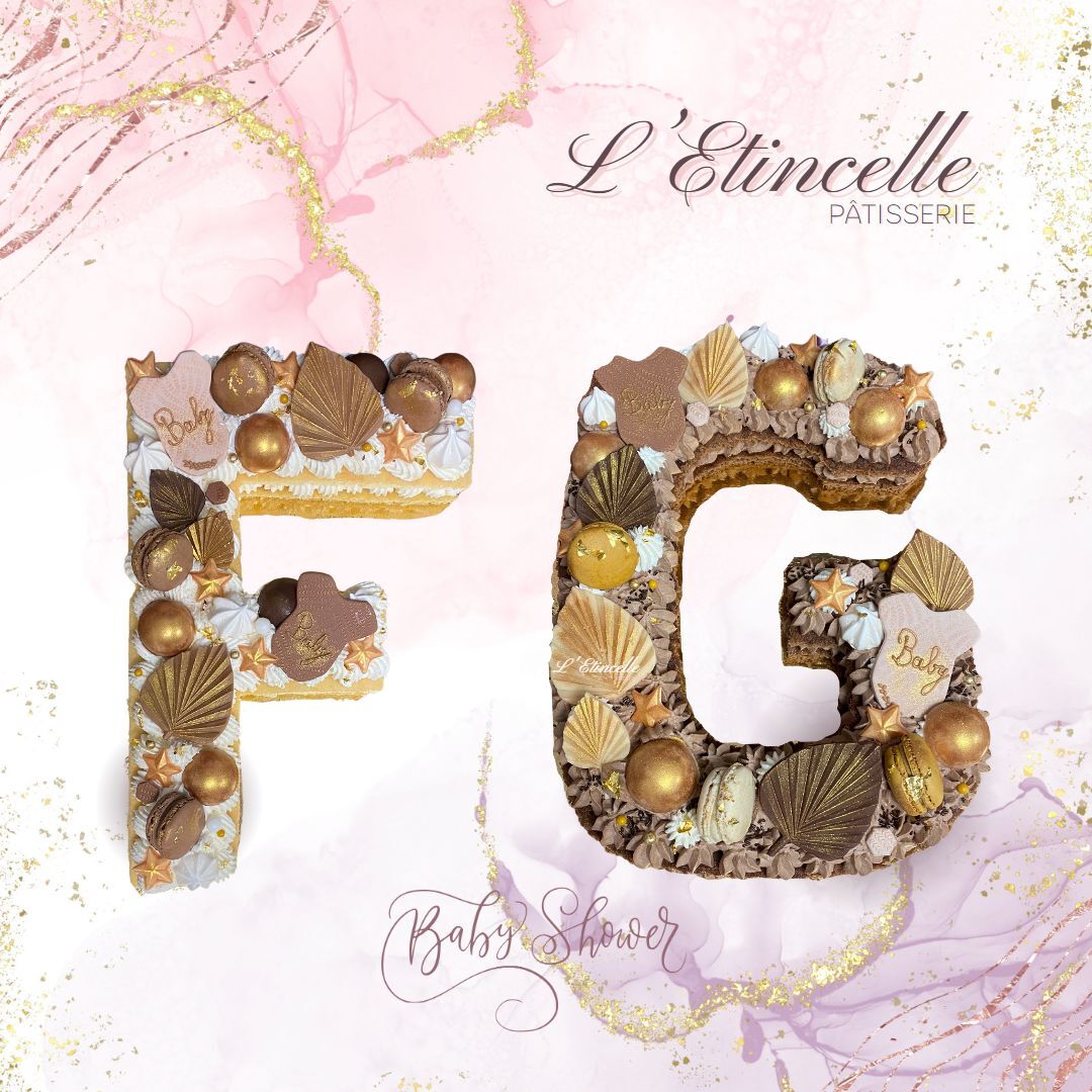 Letters Cakes Marron et Or
