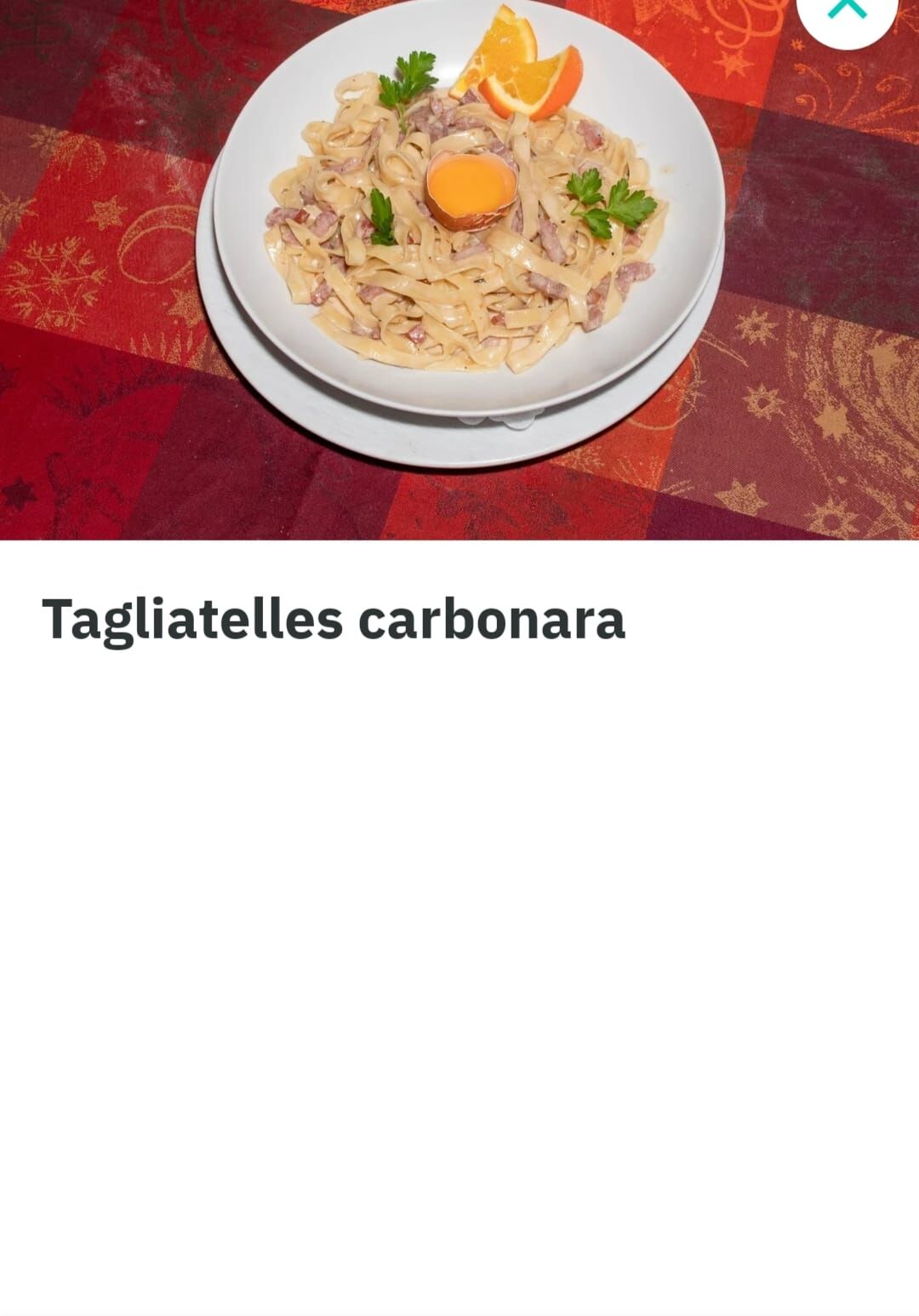 Tagliatelles carbonara