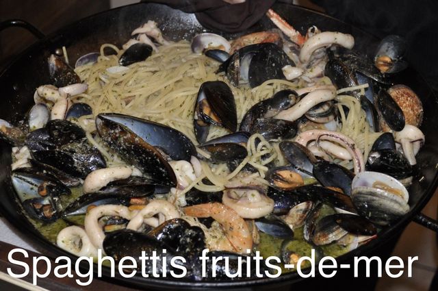 Seafood spaghetti
Spaghettis aux fruits de mer 