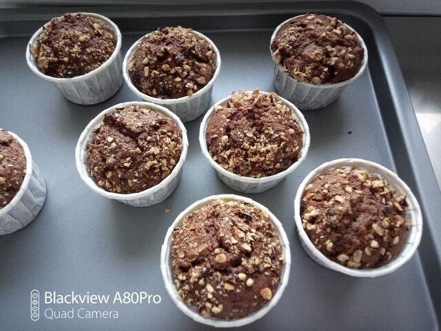 Muffins noisettes caramélisés et chocolat