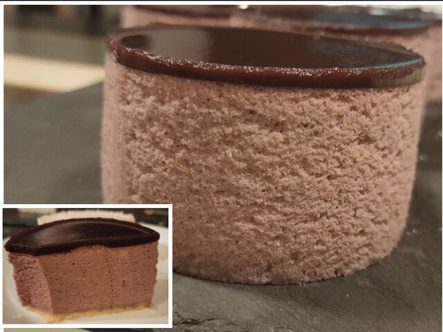 Bavarois individuel à la framboise (mousse à la framboise)