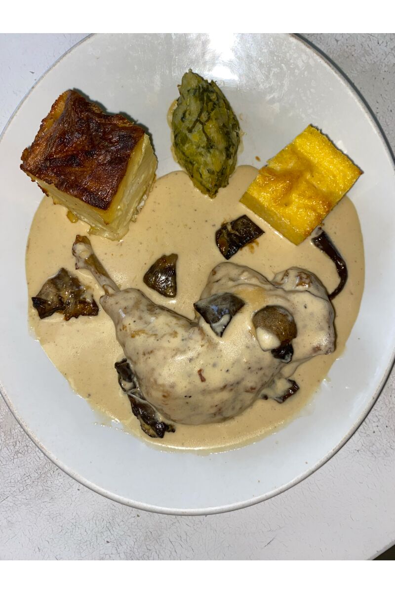 Poulet à la crème aux cèpes