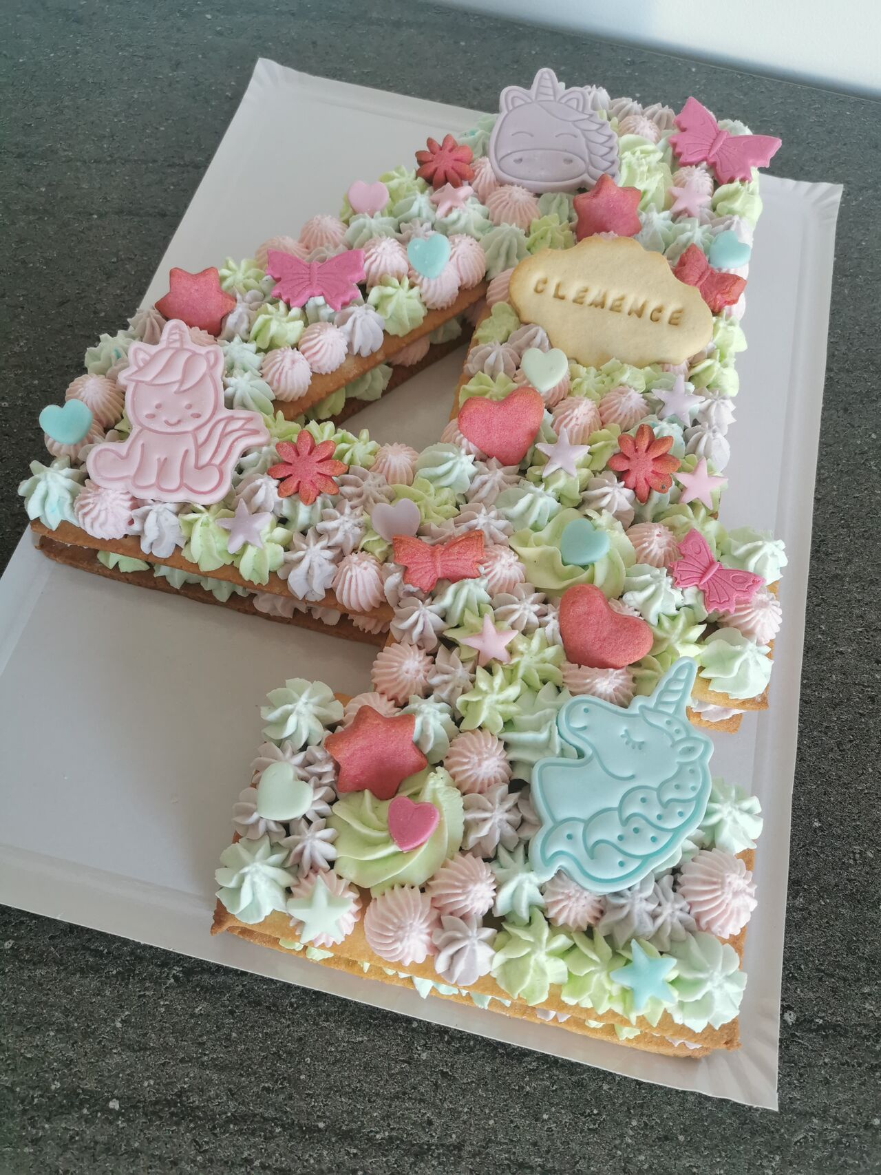 Number cake thème princesse/licorne