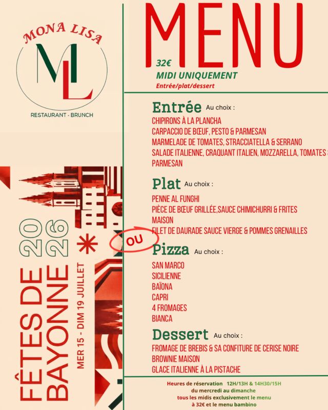MENUS DES FETES 