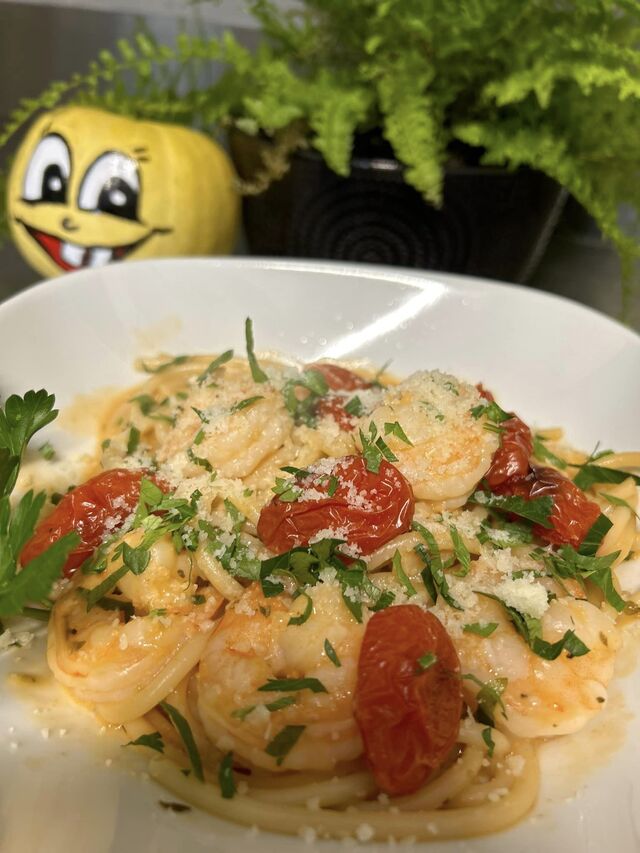 Spaghetti z krewetkami 