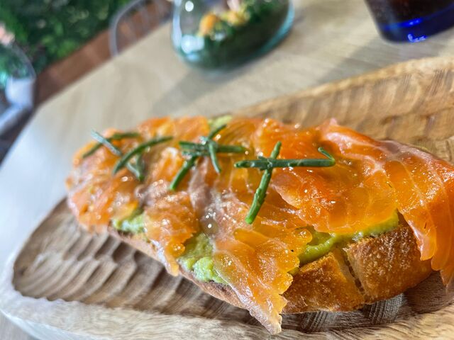 Tostada de Salmón y aguacate 