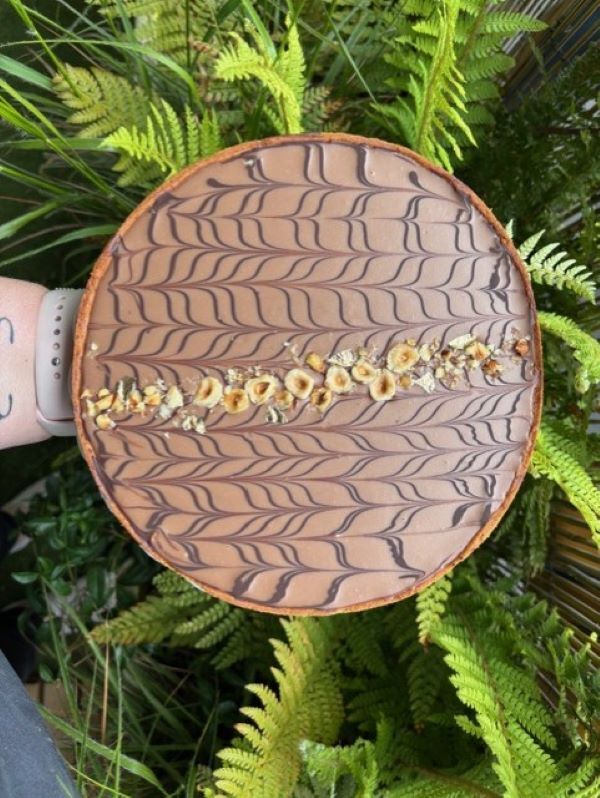 Tarte croustillant praliné et ganache chocolat