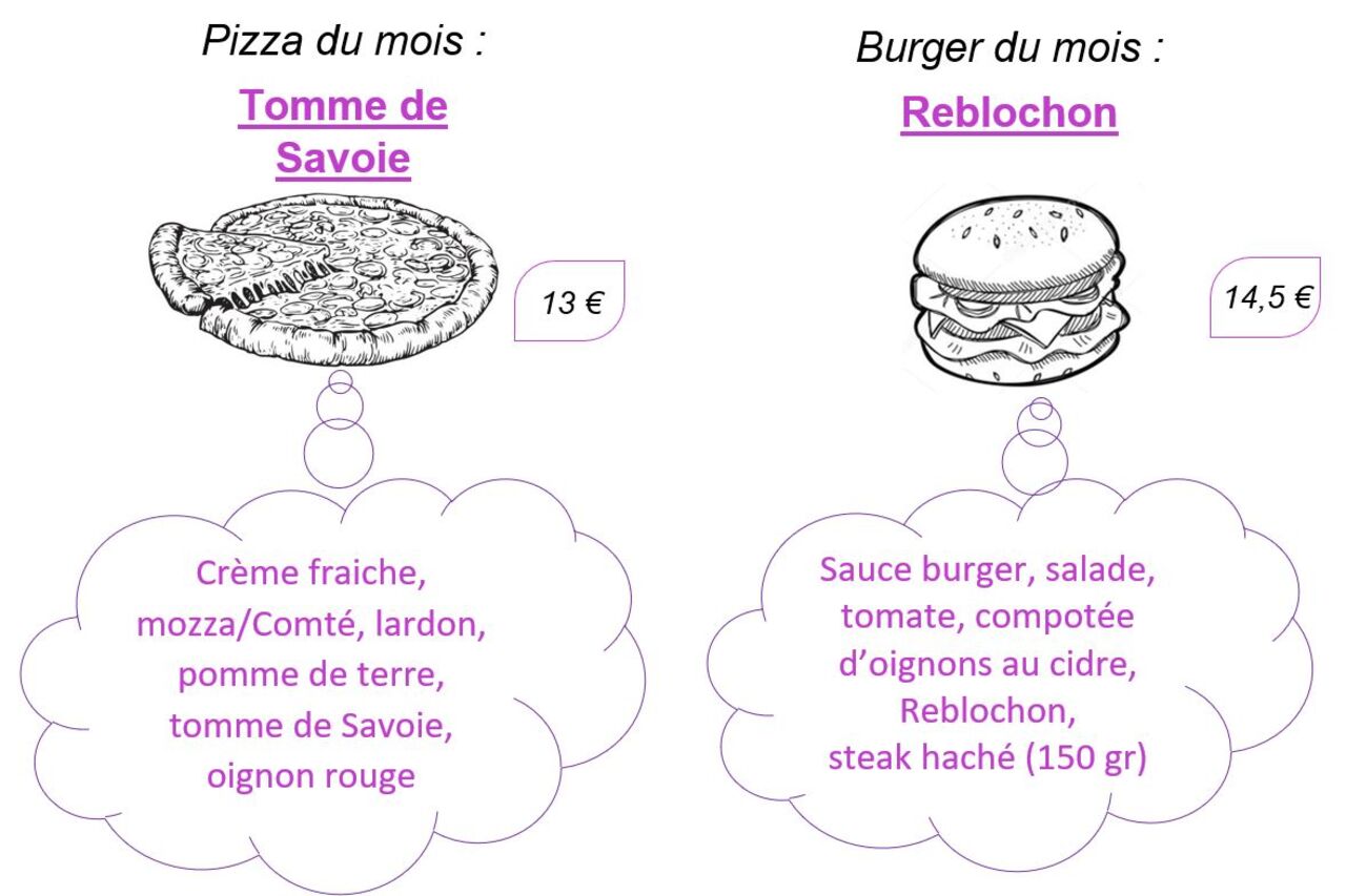 Pizza et burger du mois d'octobre