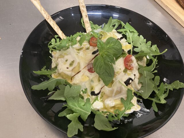 Raviolis au cèpes à la crème de parmesan 