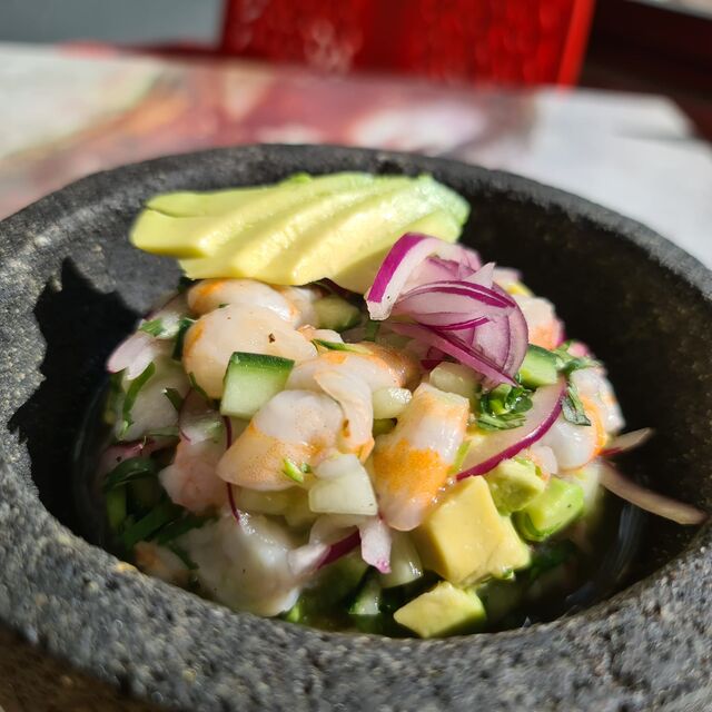 Aguachile de Camarones. 