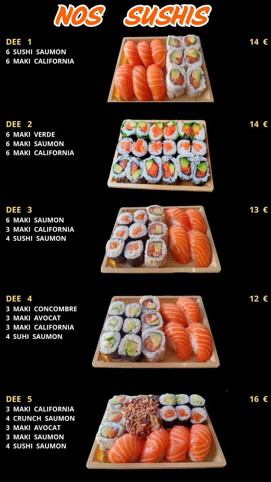 NOS PLATEAUX SUSHIS
