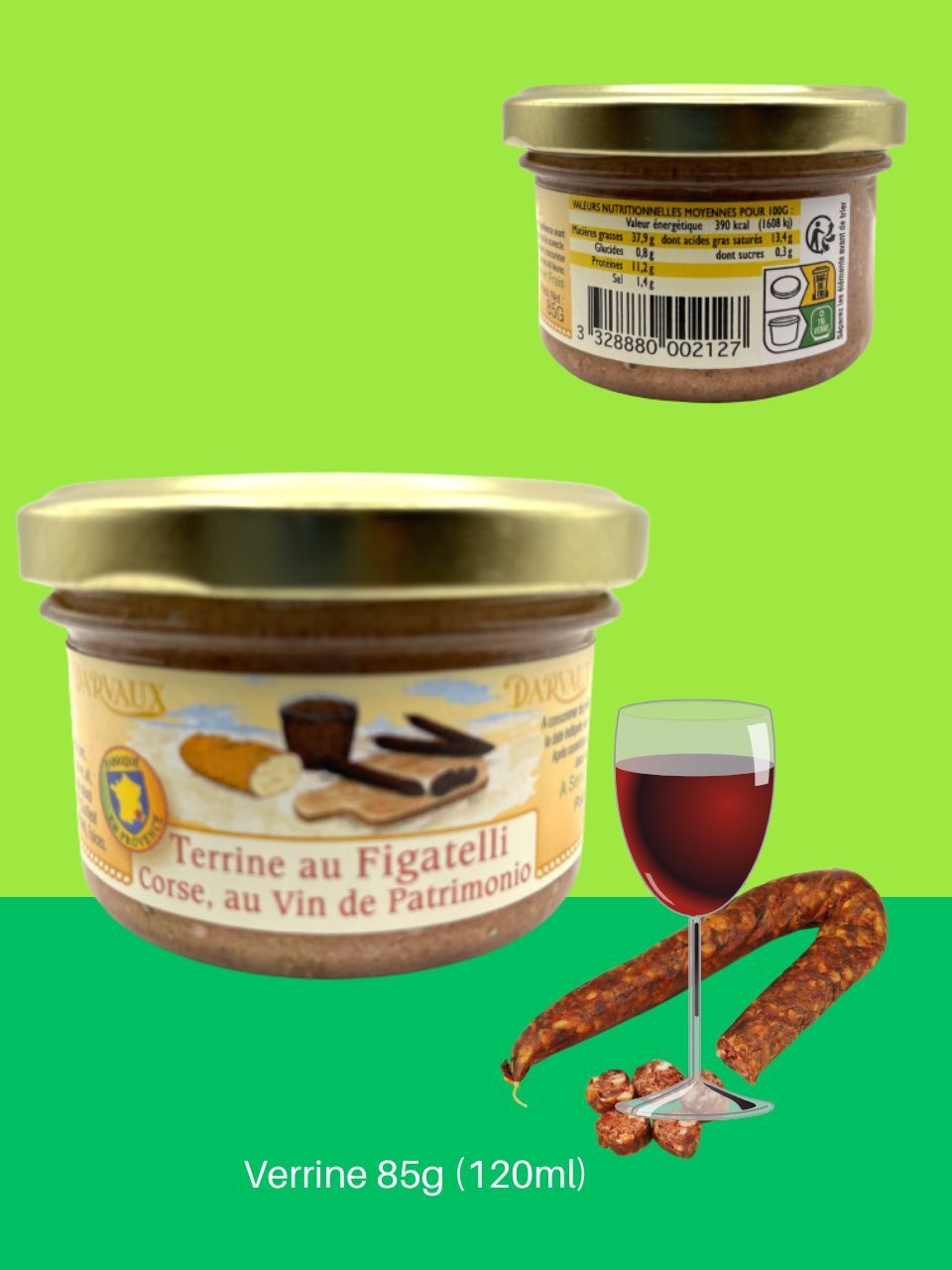 TERRINE au FIGATELLI Corse, au vin de Patrimonio - 85g - 120ml