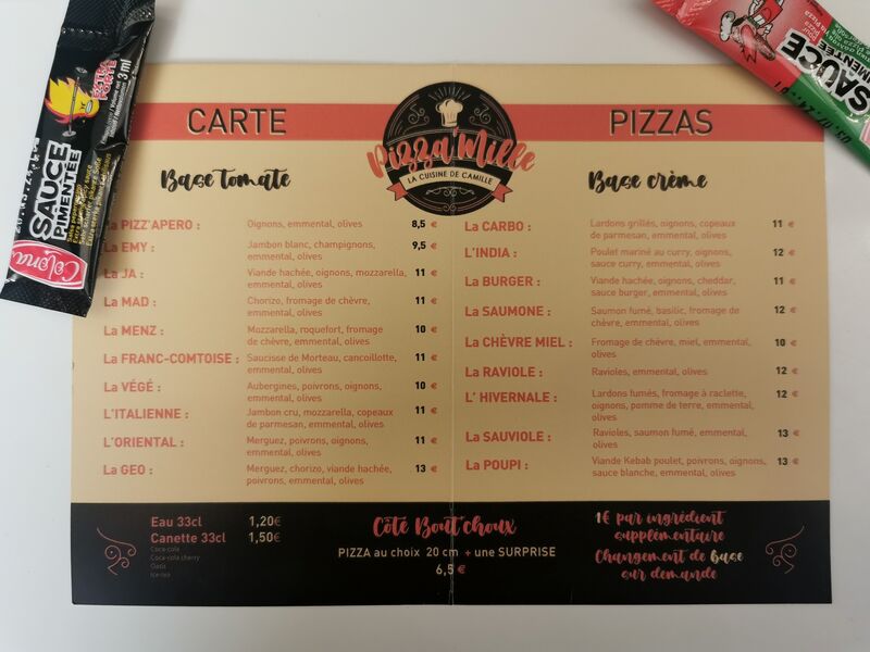 Carte de pizzas