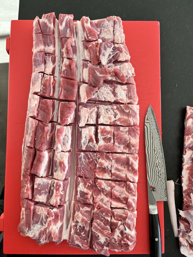 Préparation de la poitrine roulée