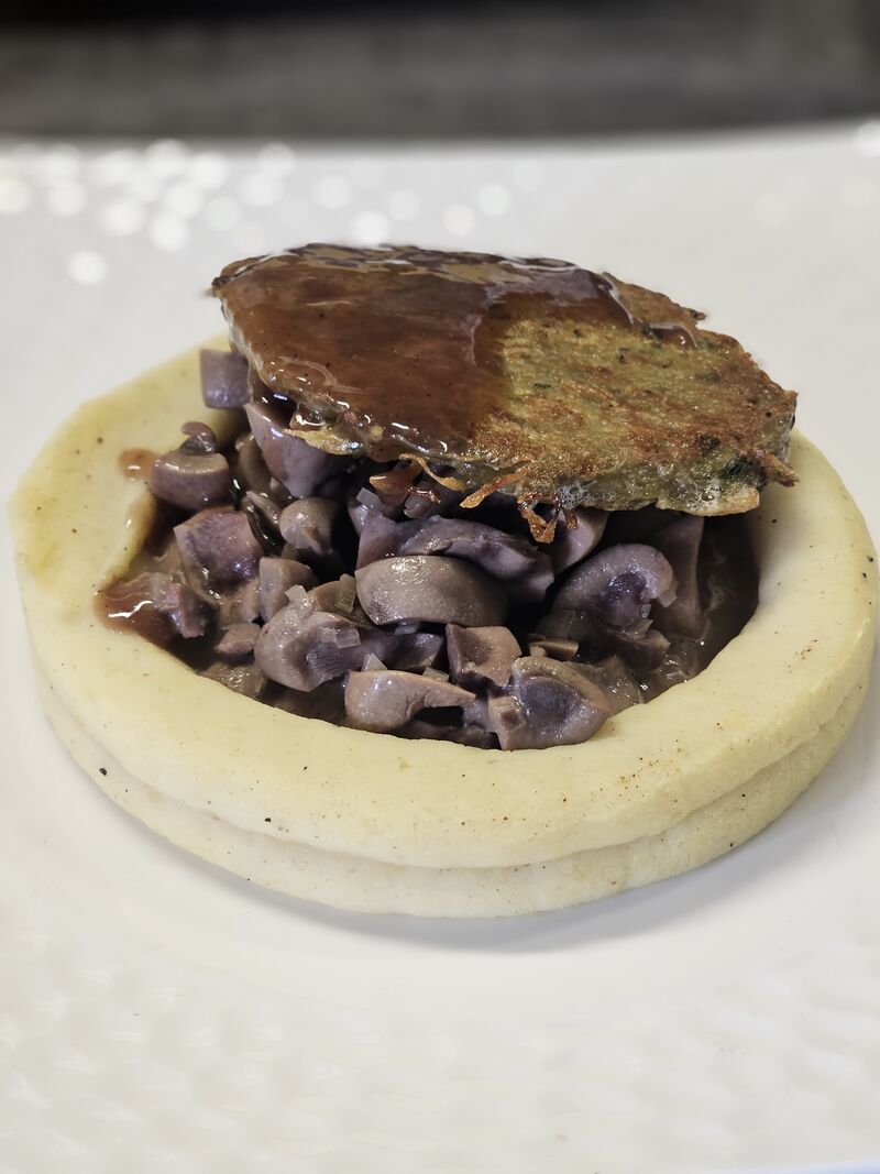 Les rognons de veau au Porto, râpés et écrasé de pommes de terre 