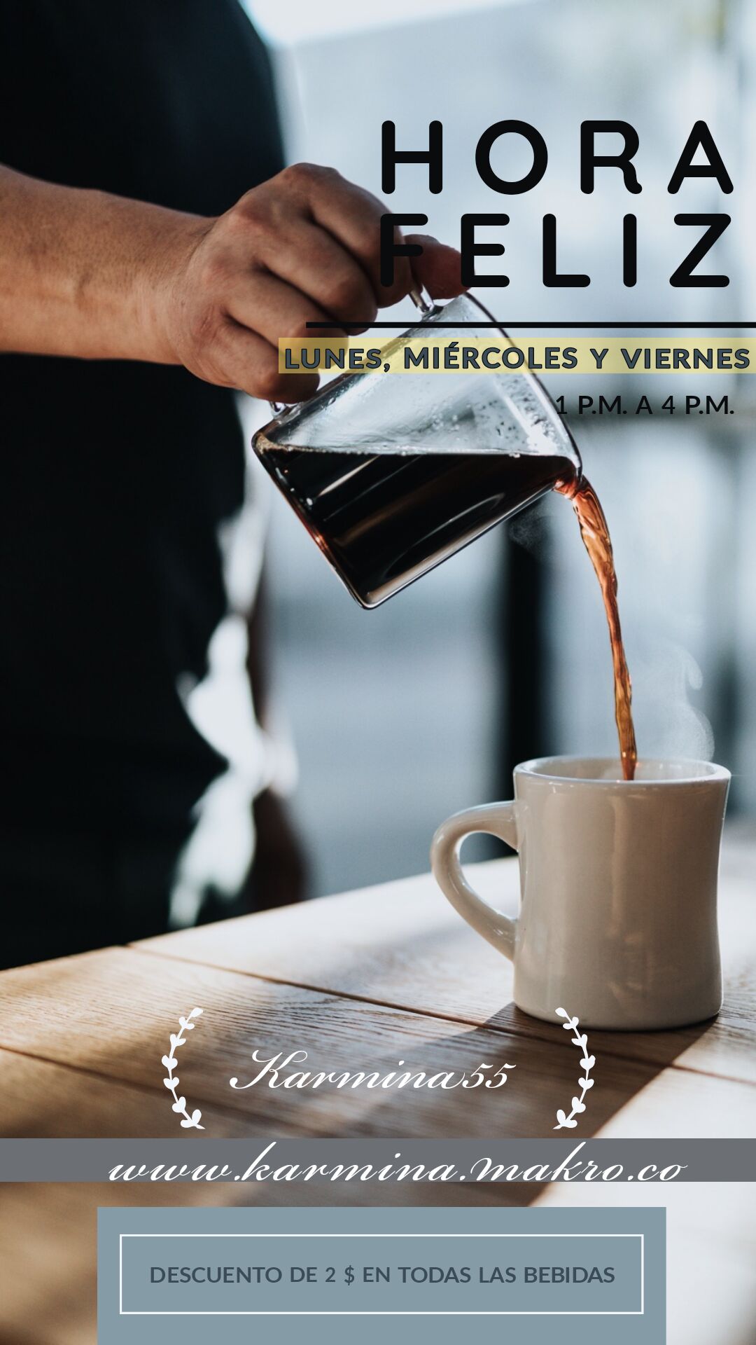 Lunes ,Miercoles , Viernes
Te damos alegría!!
Hace que tu semana sea una semana Feliz