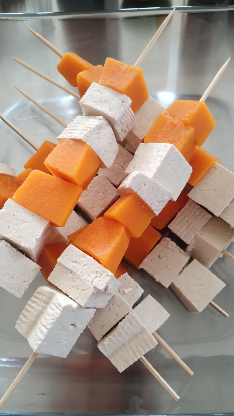 brochette de tofu et butternut