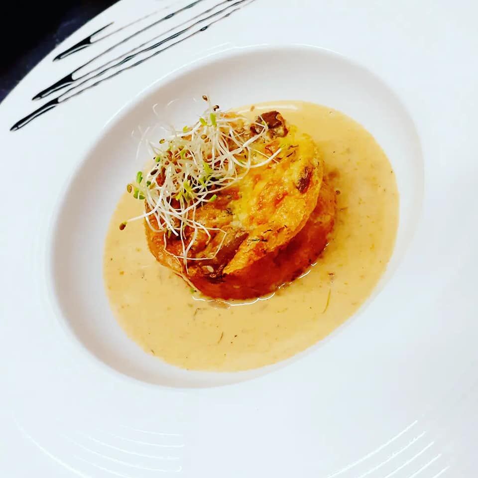 Moelleux de la mer, coulis crustacés