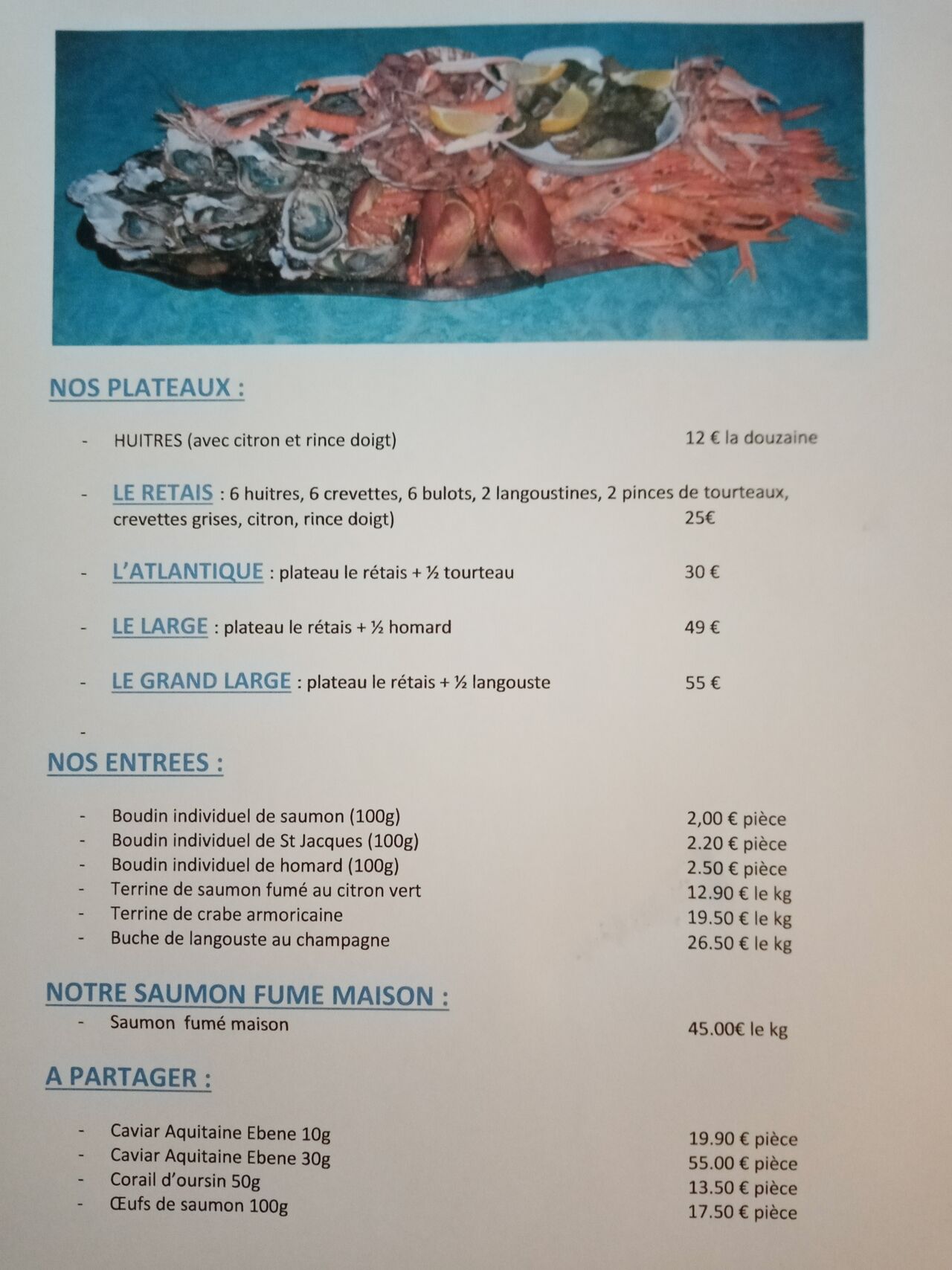 Plateaux et commandes de fin d'année ?
Reservations conseillées avant le 15 décembre au 07 70 57 38 32 