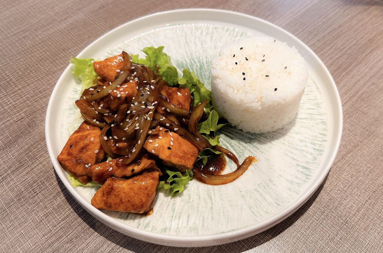 Saumon sauce salé-sucré 