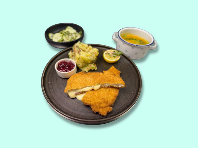 Menü 2: Cordon Bleu vom Huhn 