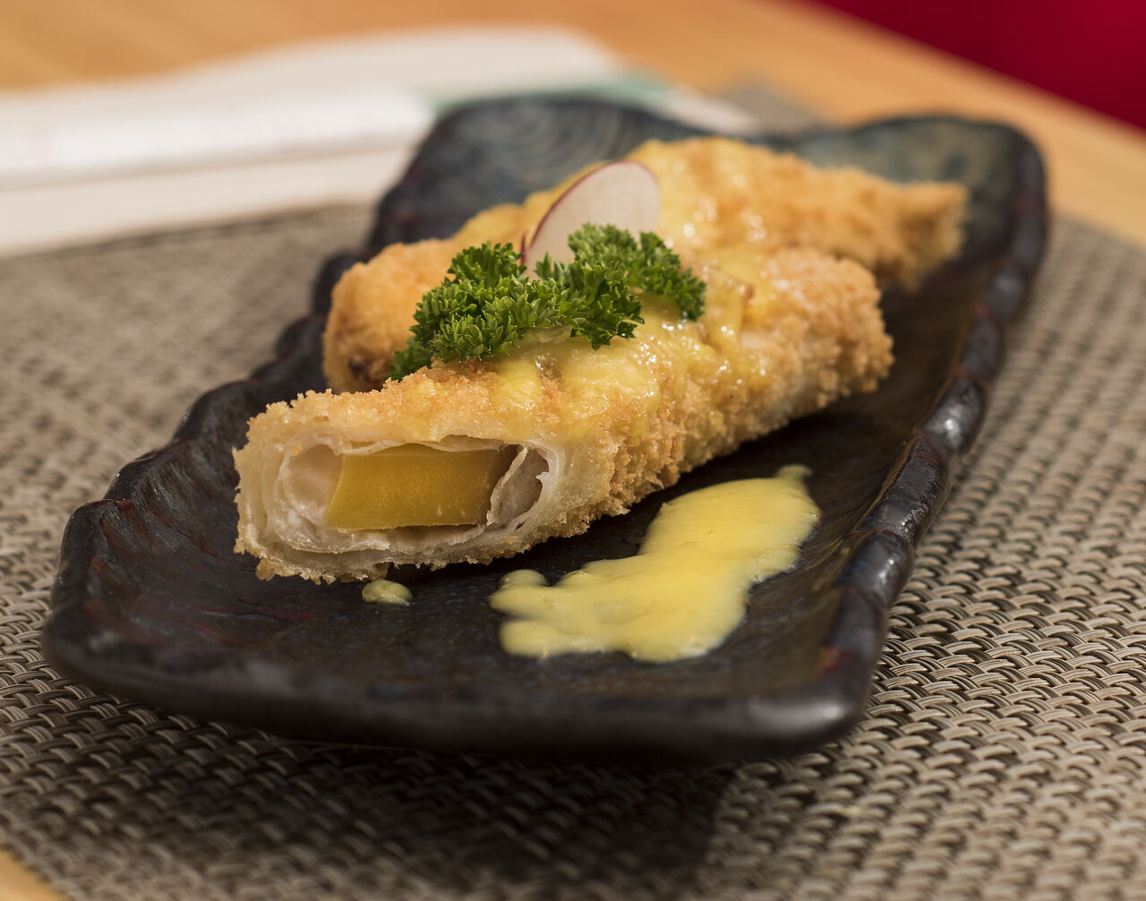 Rollo de pollo con mango