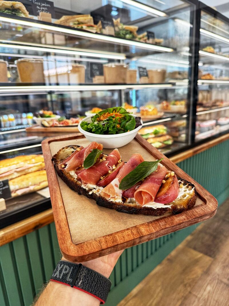 #tartinepêcherotiejambonserrano