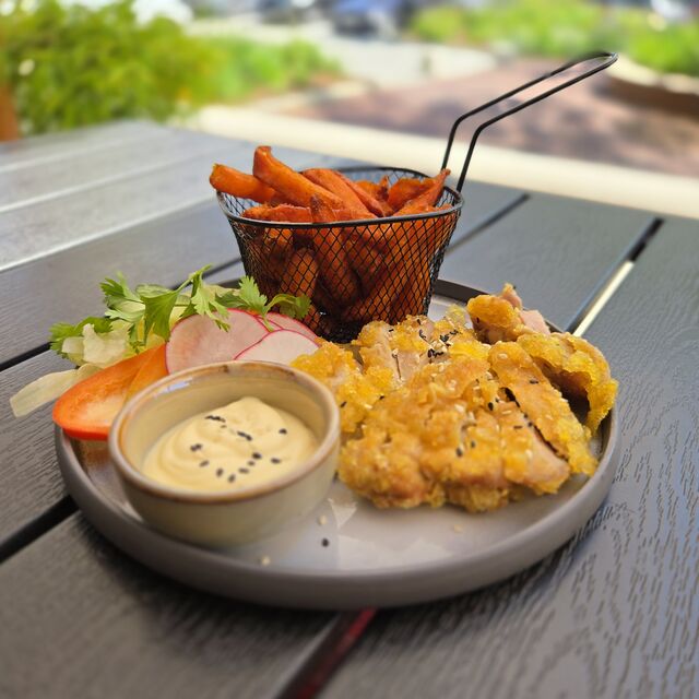 Batátové hranolky s kuřetem