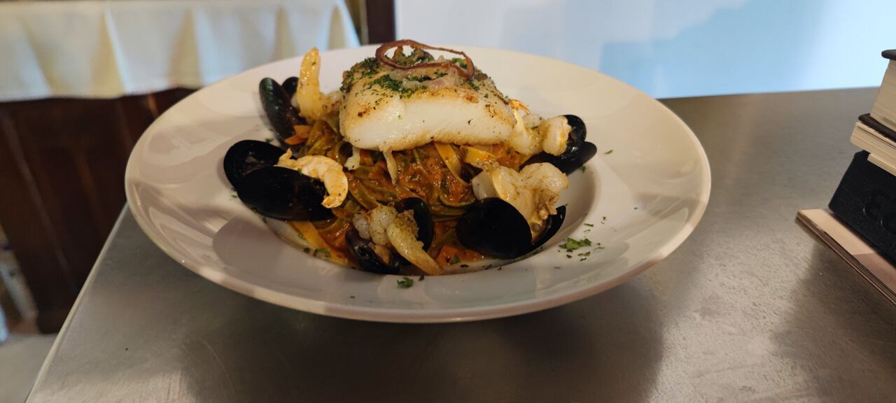 Bandnudeln mit Meeresfrüchte 